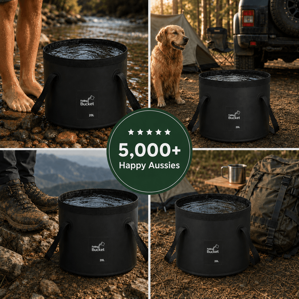RinseFlow Fold-Flat Water Bucket