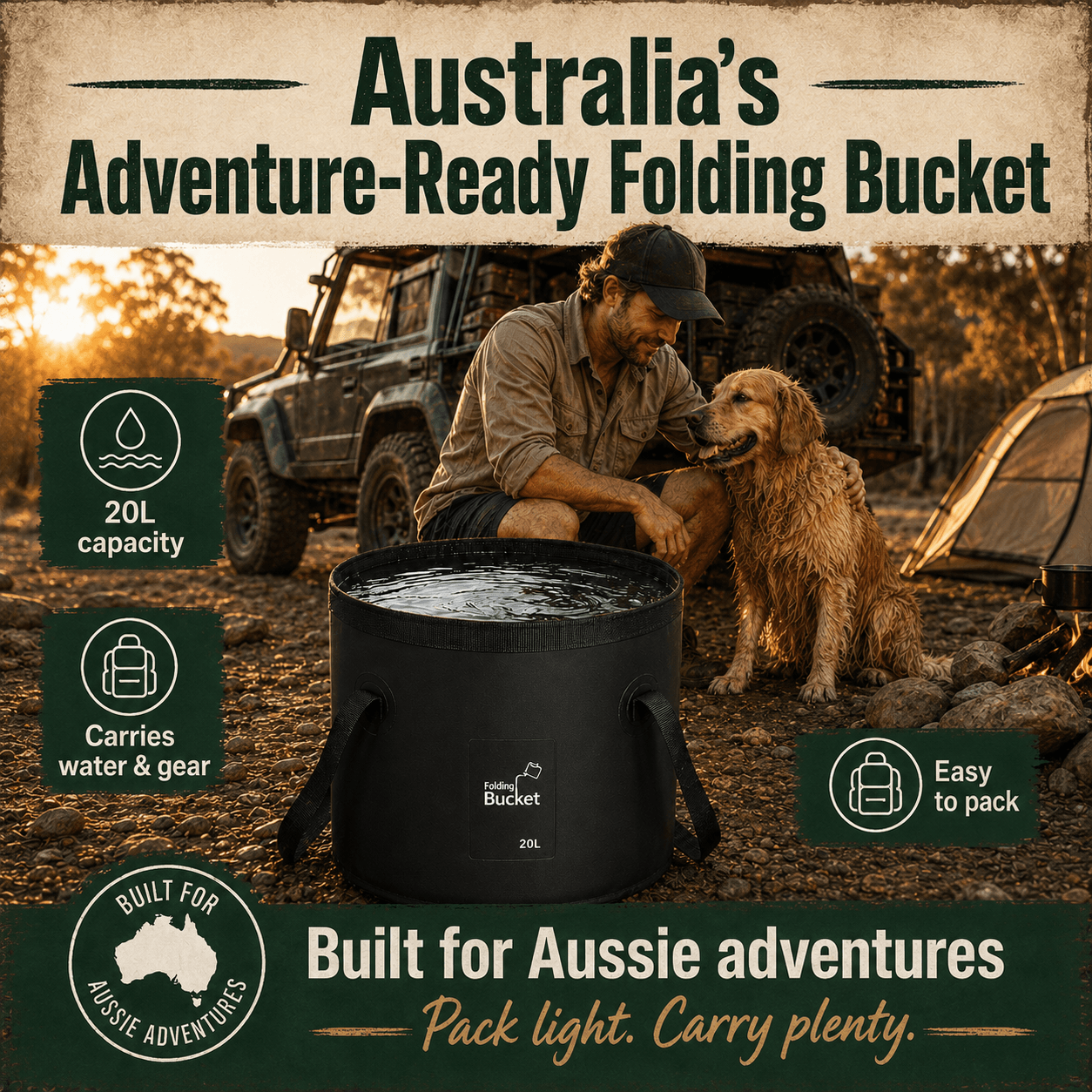 RinseFlow Fold-Flat Water Bucket