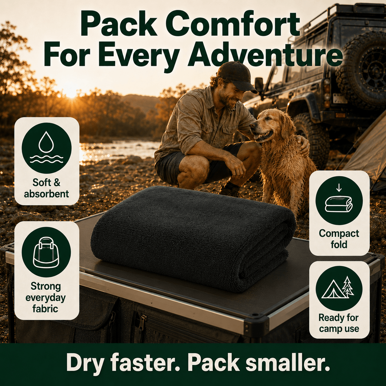 RinseFlow Quick-Dry Camp Towel