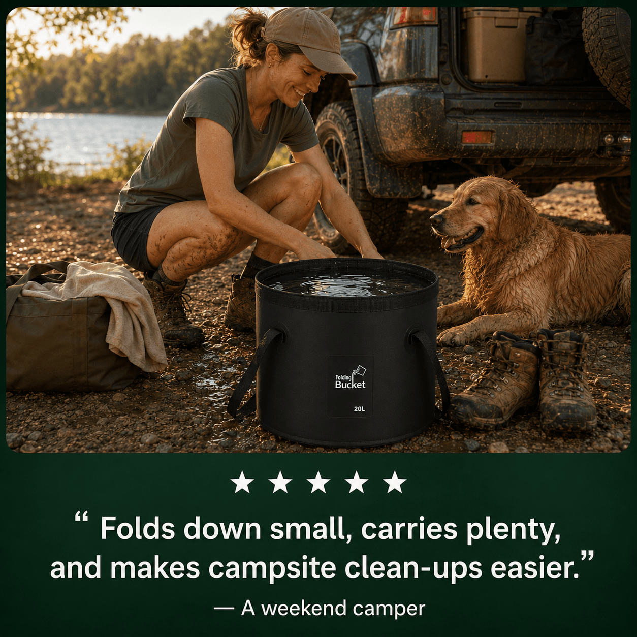 RinseFlow Fold-Flat Water Bucket